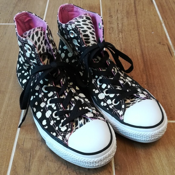 Converse Shoes - Converse Animal Print High Tops Sz 8